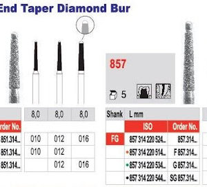 EDENTA - Diamond Burs - High speed - (G851.314.016) strips of 5 Burs