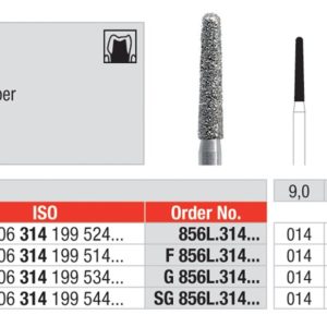 EDENTA - Diamond Burs - High speed - (SG856.314.016) strips of 5 Burs