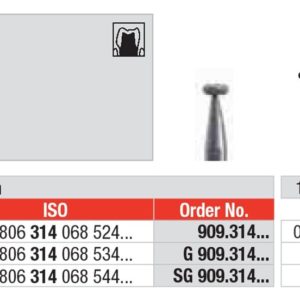 EDENTA - Diamond Burs - High speed - ( 909.314.027) strips of 5 Burs