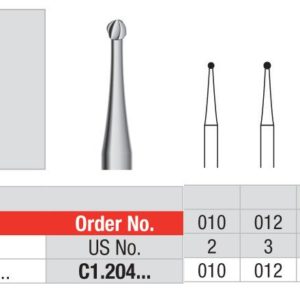 EDENTA -Tungsten carbide instruments for dentists- Low Speed - C1.204.008- Pack of 6 pcs