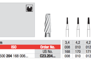 EDENTA -Tungsten carbide -High Speed - C23.314.014 - Pack of 6 pcs