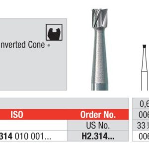 EDENTA -Tungsten carbide -High Speed - H2.314.010 - Pack of 5 pcs
