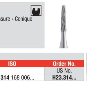 EDENTA -Tungsten carbide -High Speed - H23.314.009 - Pack of 5 pcs