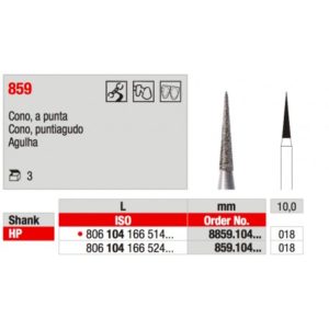 EDENTA - Diamond Burs - High speed - (859.104.018) strips of 5 Burs