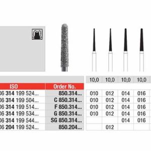 EDENTA - Diamond Burs - High speed - (SG850.314.018) strips of 5 Burs