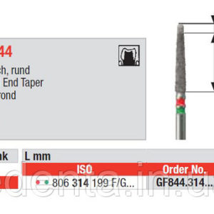 EDENTA - Diamond Burs - High speed - (GF844.314.014) strips of 5 Burs