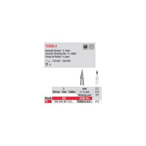 EDENTA -Tungsten Carbide FINISHING - High Speed - TC850.4.314.012- Pack of 6 Pcs